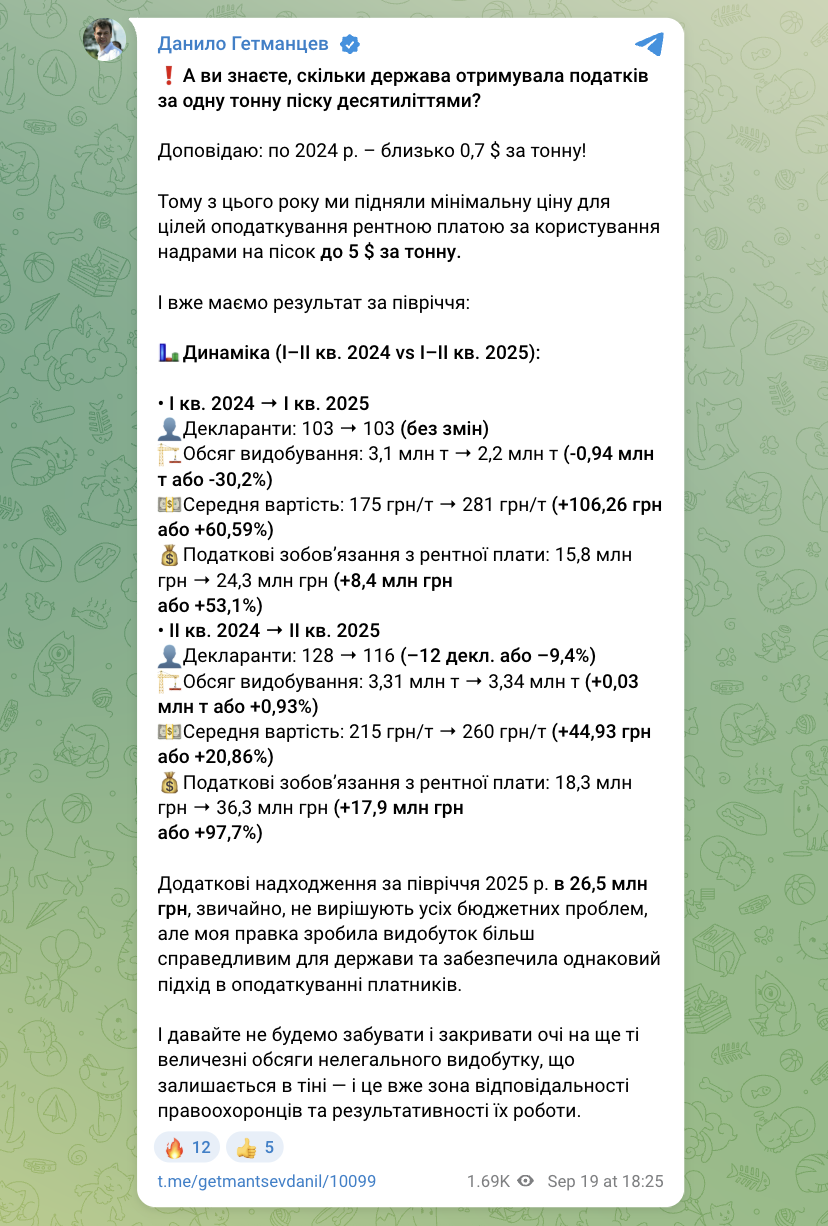 В Украине с начала года увеличили налог на добычу песка: сколько денег это принесло дополнительно в госбюджет
