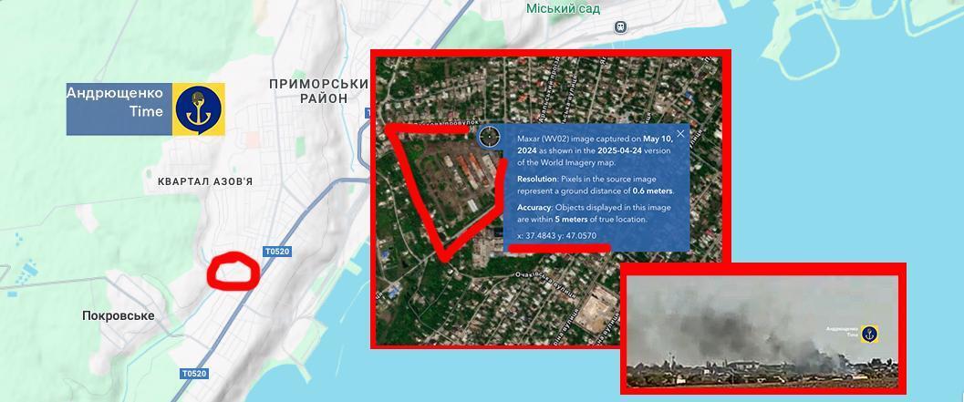 Второй прилет за 7 дней: в Мариуполе поражено место стоянки военной техники РФ. Фото