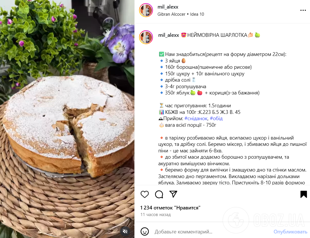 Найсмачніша яблучна шарлотка: як приготувати ідеально пухке тісто і в міру солодку начинку