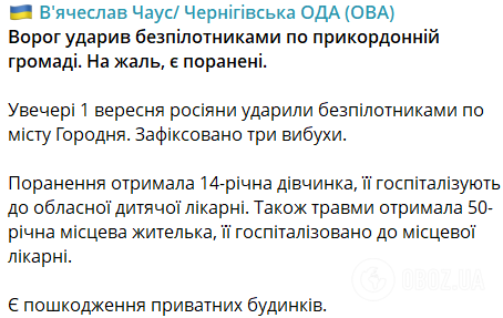 Росія підступно вдарила по прикордонню Чернігівщини: постраждали дівчинка і жінка, є руйнування