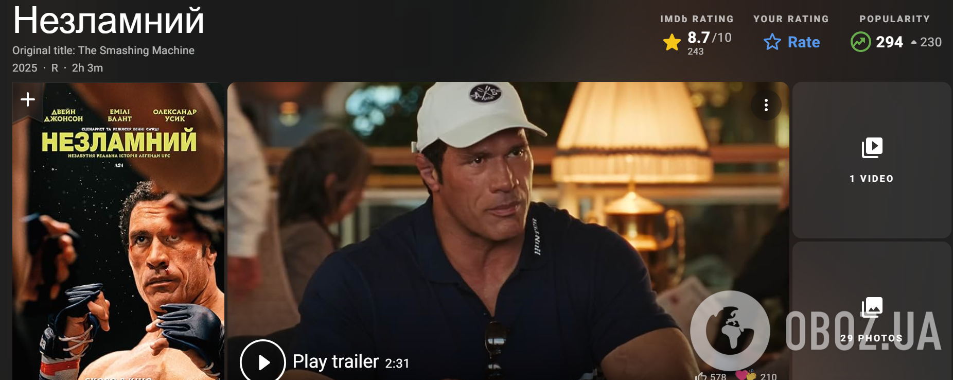 Дуэйн Джонсон расплакался, а Усик "вселяет страх": что нужно знать о фильме "Несокрушимый", которому аплодировали 15 минут и пророчат "Оскар"