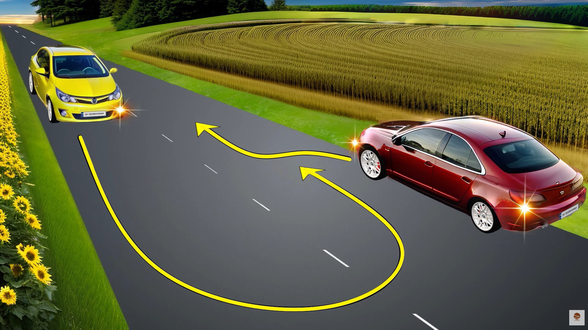 Водій якого авто повинен дати дорогу? Завдання з ПДР