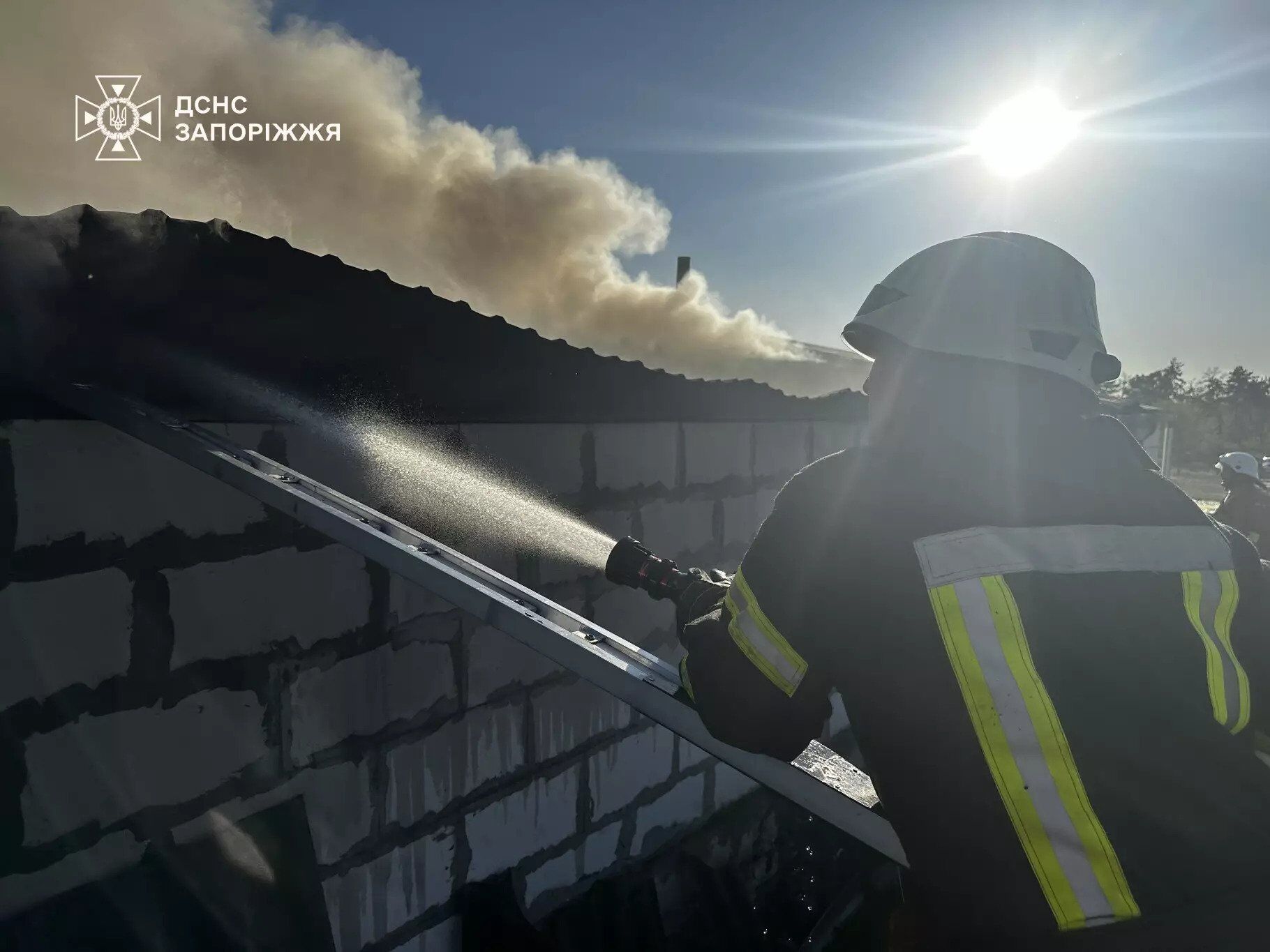 На Запоріжжі спалахнула масштабна пожежа на території кінного клубу. Фото