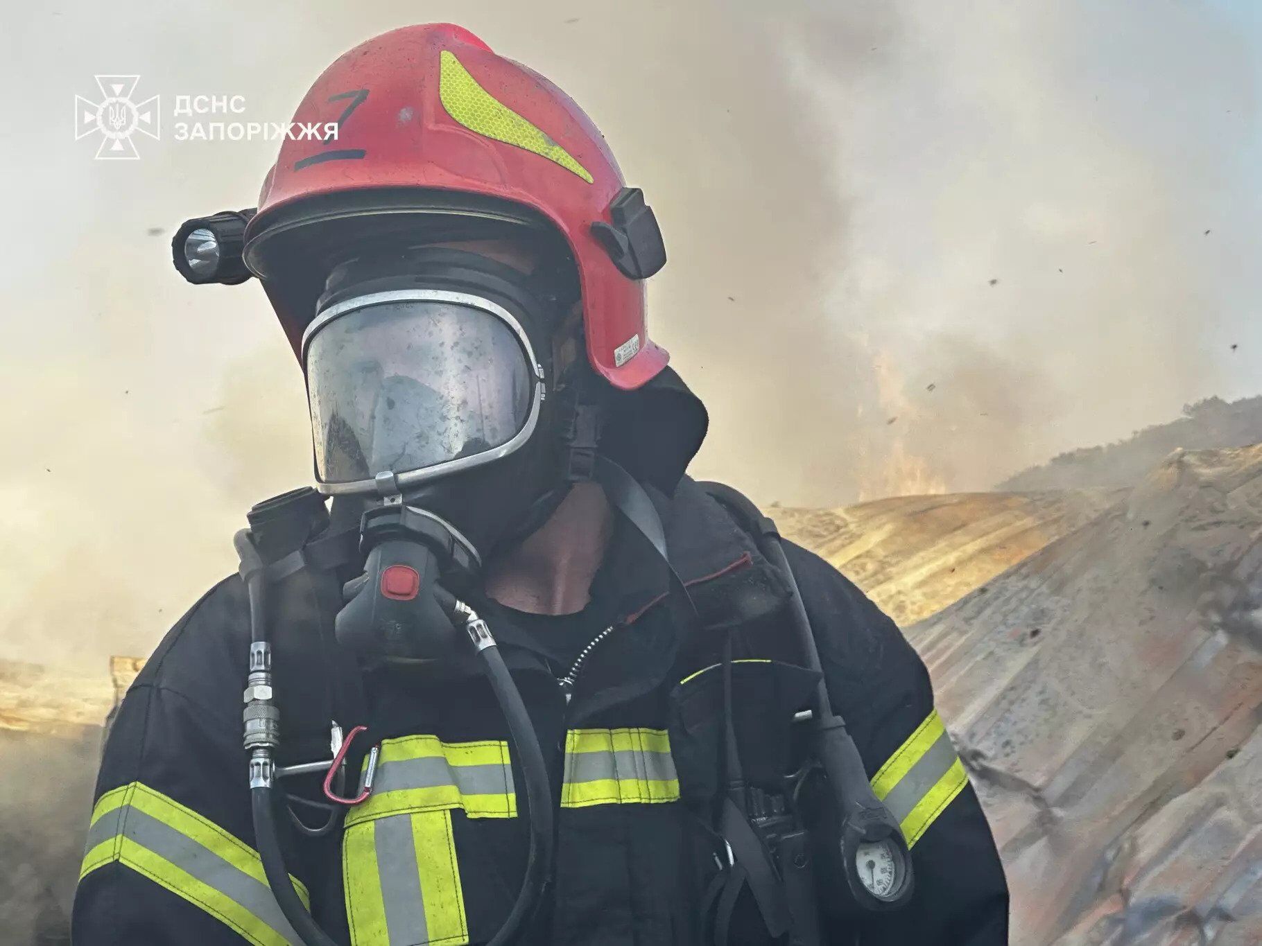 На Запоріжжі спалахнула масштабна пожежа на території кінного клубу. Фото