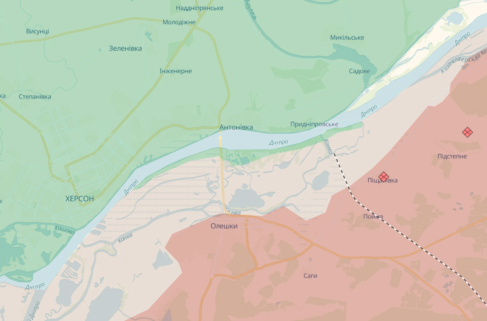 Россияне стягивают штурмовые группы возле Антоновских мостов: в ВСУ рассказали об обстановке на Херсонщине