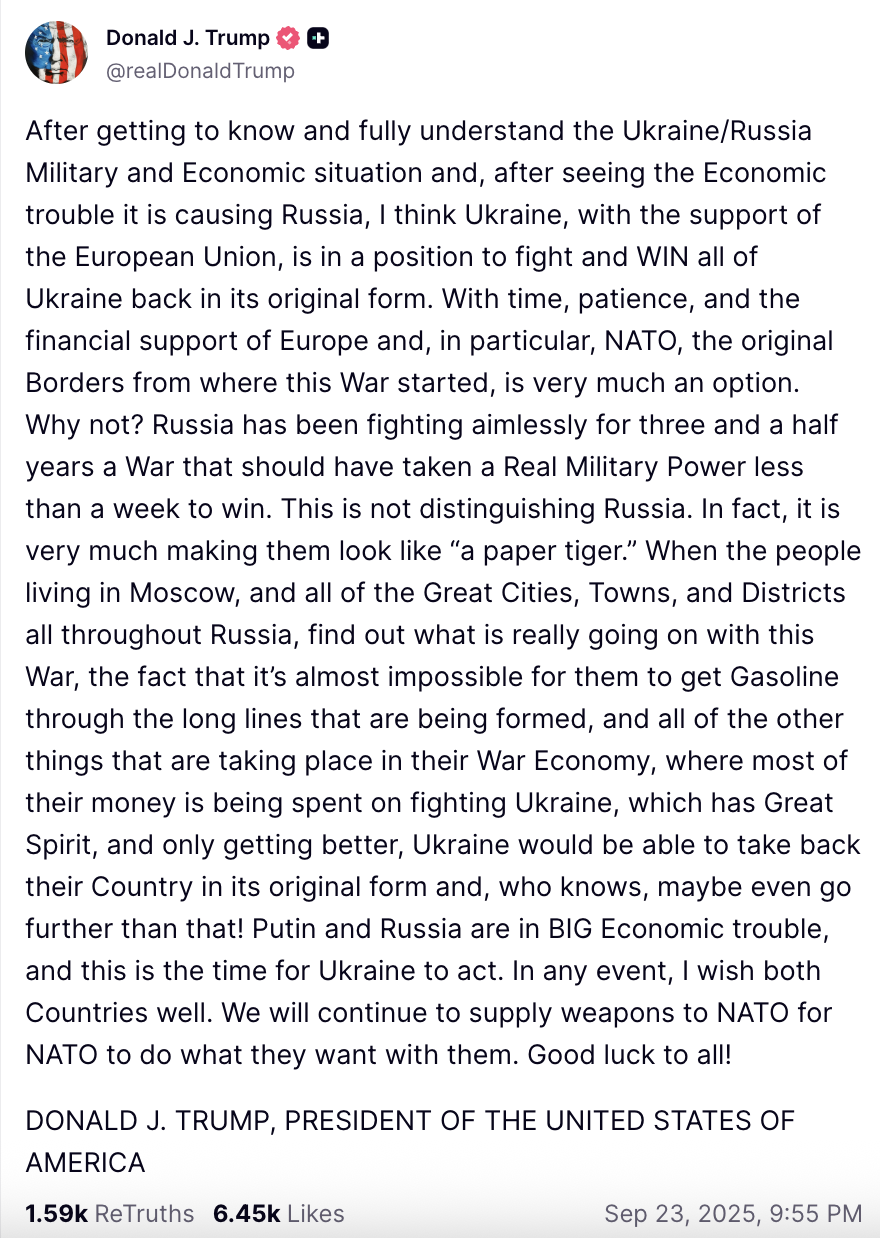 Украина может победить и вернуть все свои территории в первоначальных границах: Трамп изменил свою позицию насчет войны с РФ