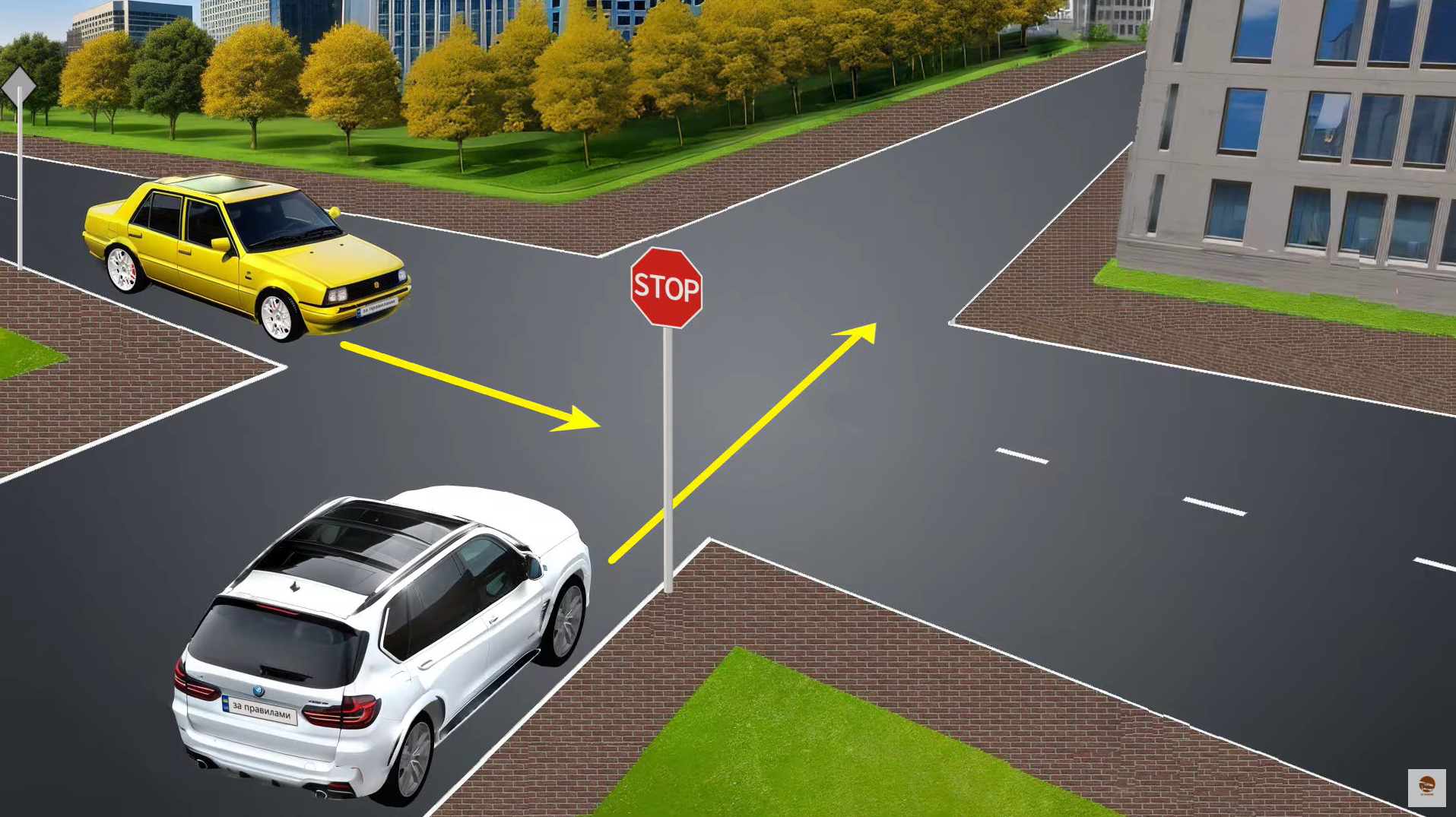 Кто должен уступить дорогу? Тест на знание ПДД