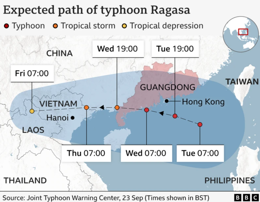 На Тайвані пронісся супертайфун "Рагаса", вийшло з берегів гірське озеро: 14 людей загинули, десятки зникли безвісти. Фото і відео