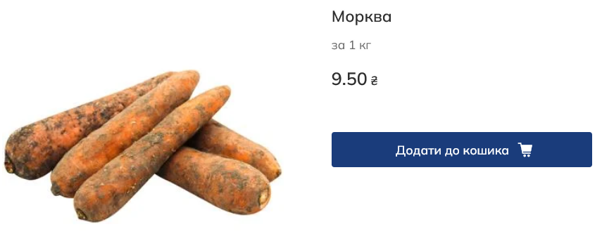 Стоимость моркови в Metro