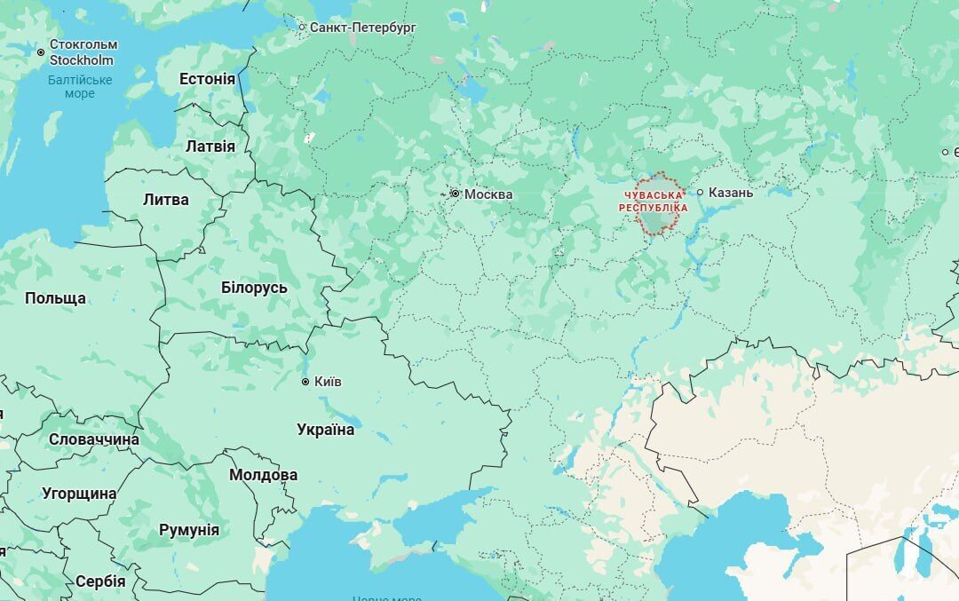 Чувашская Республика РФ на карте