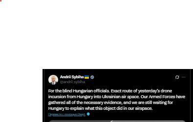 "Для незрячих венгерских чиновников": в МИД показали карту с маршрутом движения венгерских дронов над Украиной