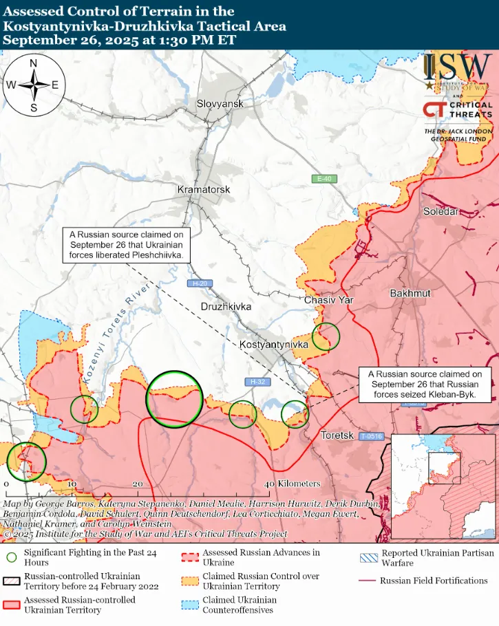 ЗСУ просунулися на напрямку Костянтинівка-Дружківка, ворог пішов вперед під Покровськом: карти ISW