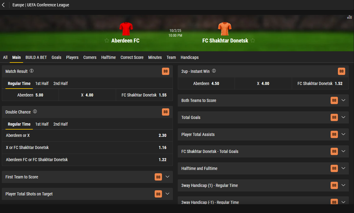 Футбол "Абердин" – "Шахтер": где смотреть матч Лиги конференций. Расписание трансляций