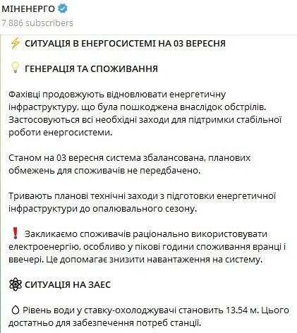 Ситуация в энергосистеме