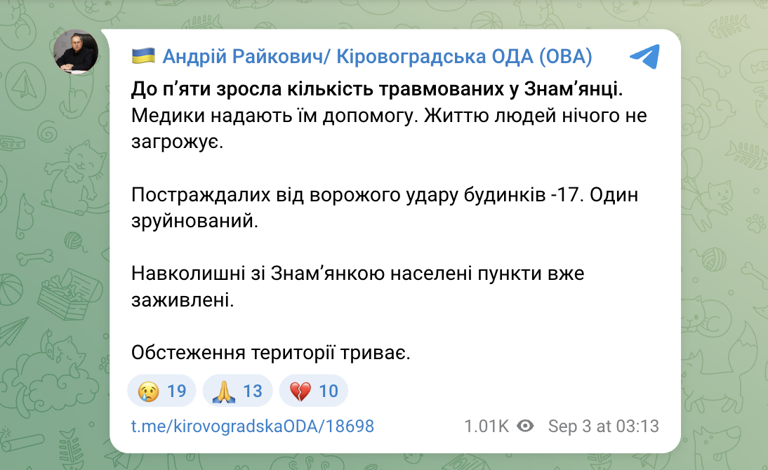РФ атаковала объекты "Укрзализныци" в Кировоградской области: есть травмированные, люди остались без света. Фото