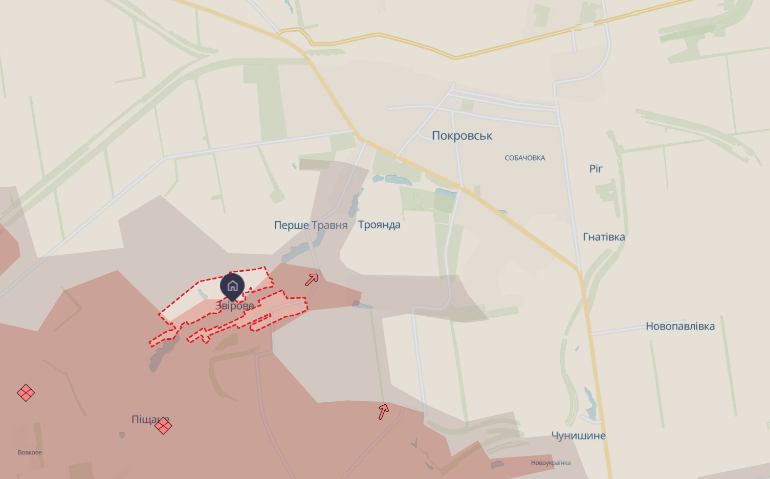 Продвижения россиян в Зверево нет: в ОСГВ "Днепр" рассказали, что происходит на Покровском направлении. Карта