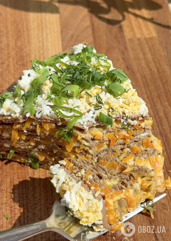 Смачний торт із печінки