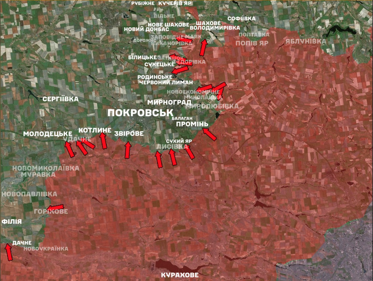 "Беруть" стратегічне місто понад 10 місяців: в ОСУВ "Дніпро" озвучили втрати Росії на Покровському напрямку. Карта