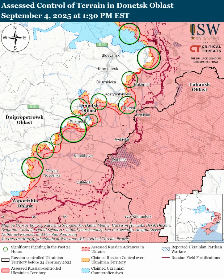 Українські війська просунулися в районах Куп'янська, Сіверська і на напрямку Костянтинівка – Дружківка – ISW