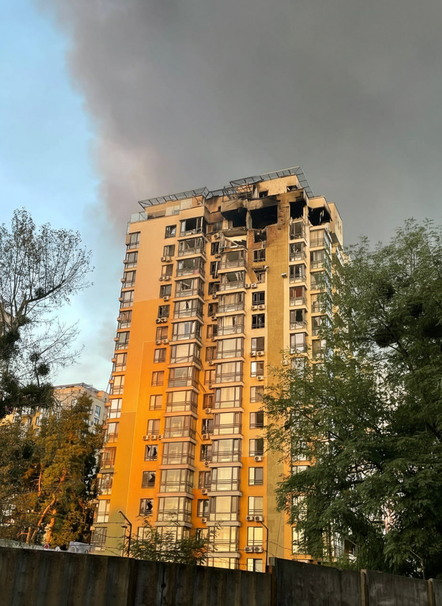 У Києві "Шахед" прилетів у будинок, де живе лідер збірної України з футболу Георгій Судаков. Відео та фото наслідків