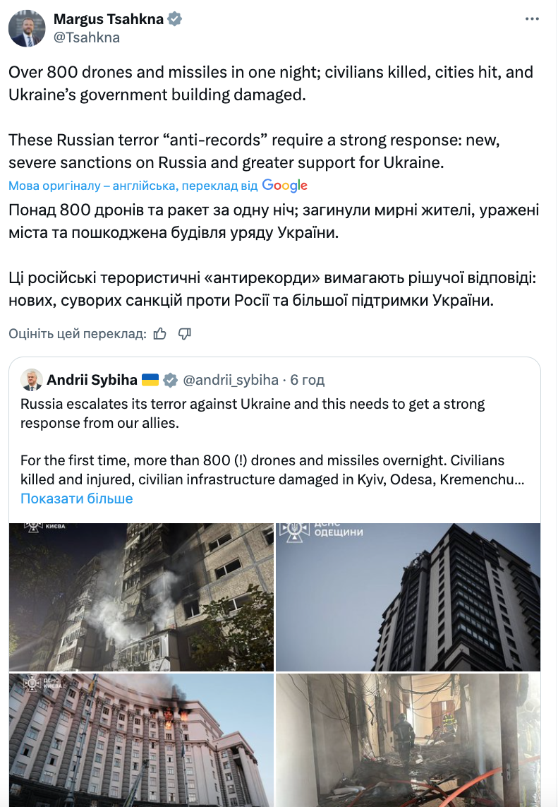 "Путин – трус, который атакует женщин и детей": как мир отреагировал на новый акт террора армии России в Украине