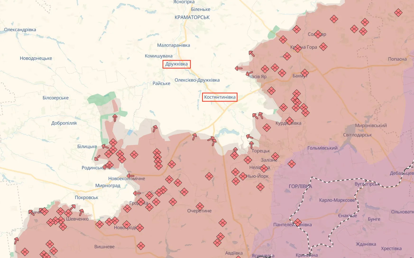 Українські війська просунулися на напрямку Костянтинівка-Дружківка та в районі Добропілля: аналіз ISW. Карта