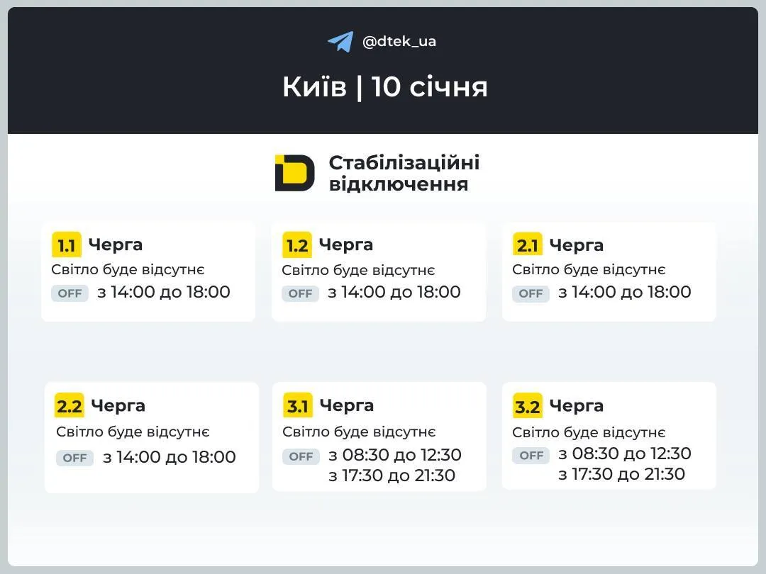 Відключення в Києві