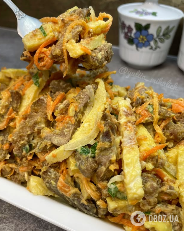 Какой вкусный салат приготовить из куриной печени: с морковью и яйцами