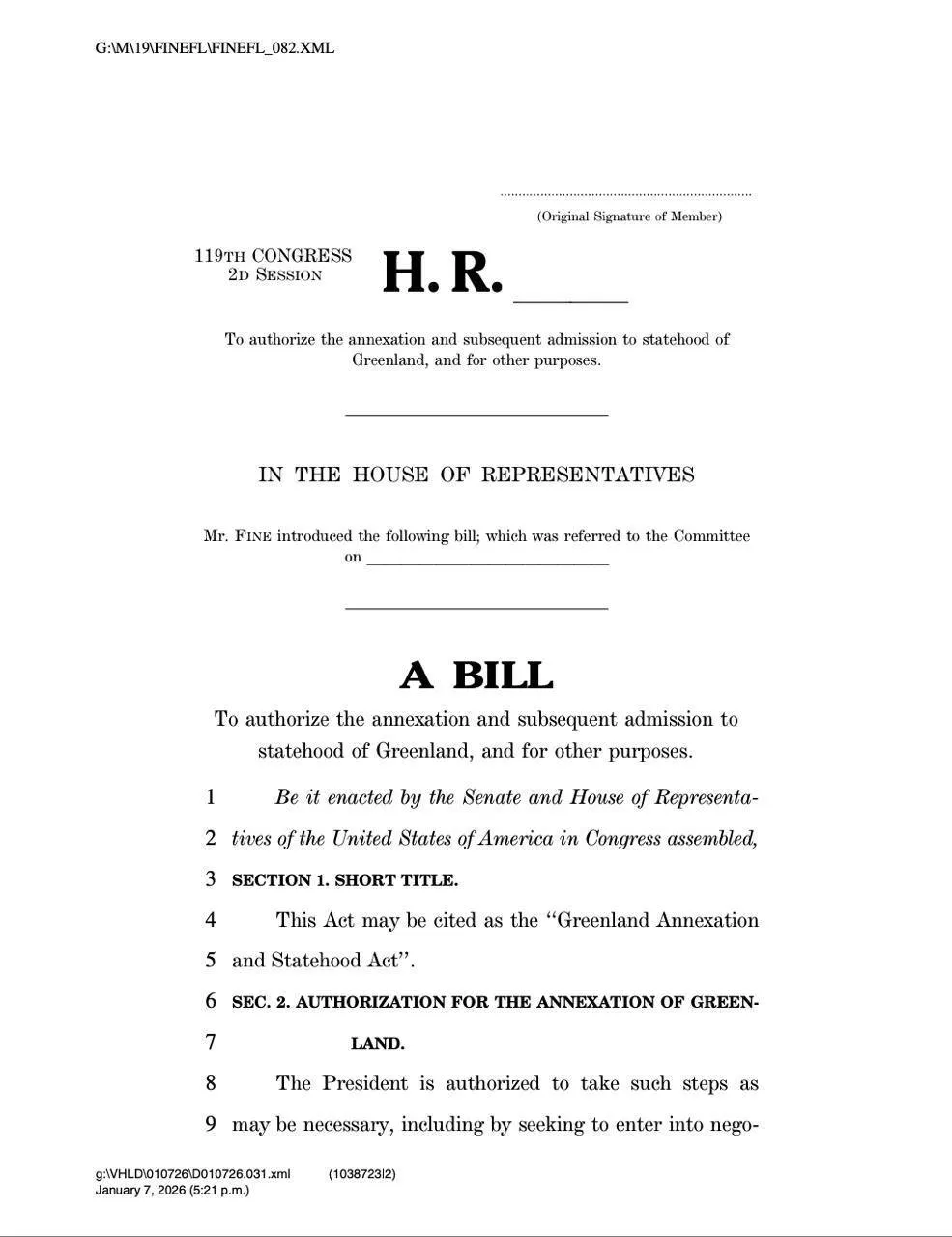 В Конгресс США внесли законопроект об аннексии Гренландии: что происходит