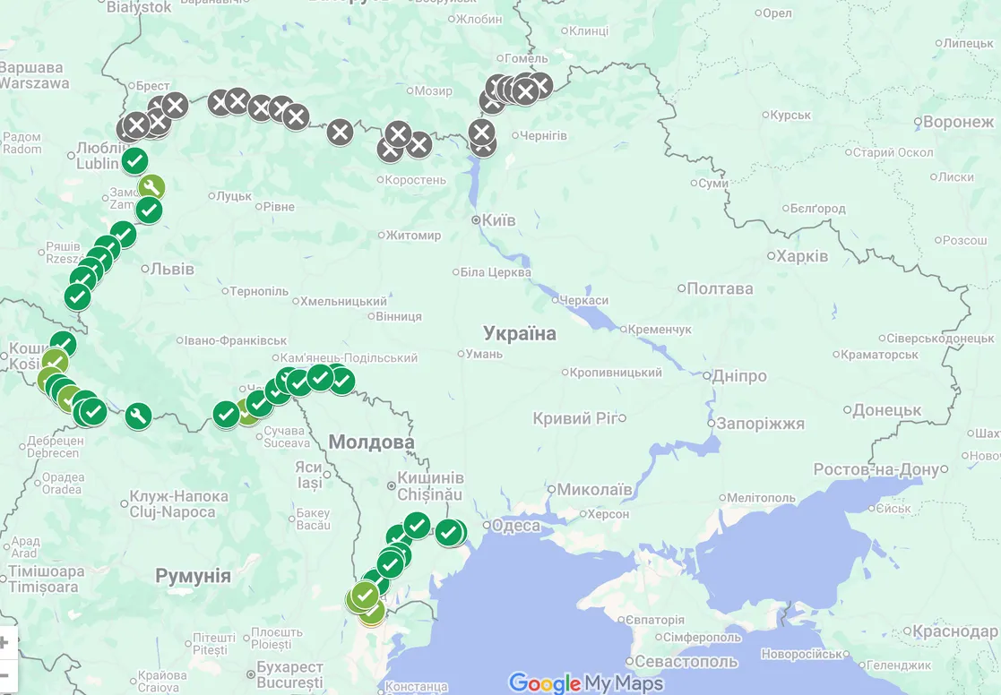 Актуальная информация о загруженности пунктов пропуска на украинской границе