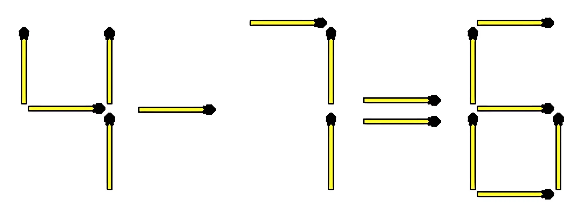 Передвиньте 2 спички, чтобы уравнение стало правильным: головоломка