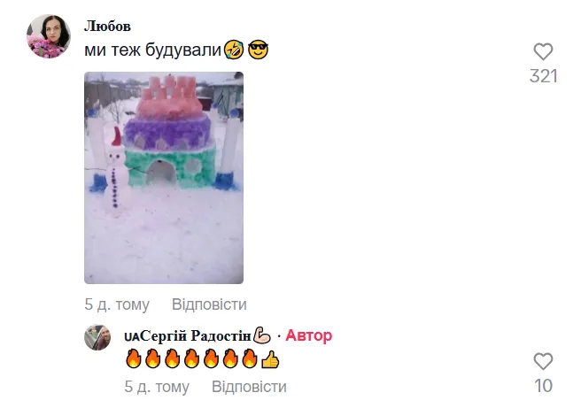 "Майнкрафт" по-українськи: батько, який зробив для дітей сніговий будинок, став зіркою мережі