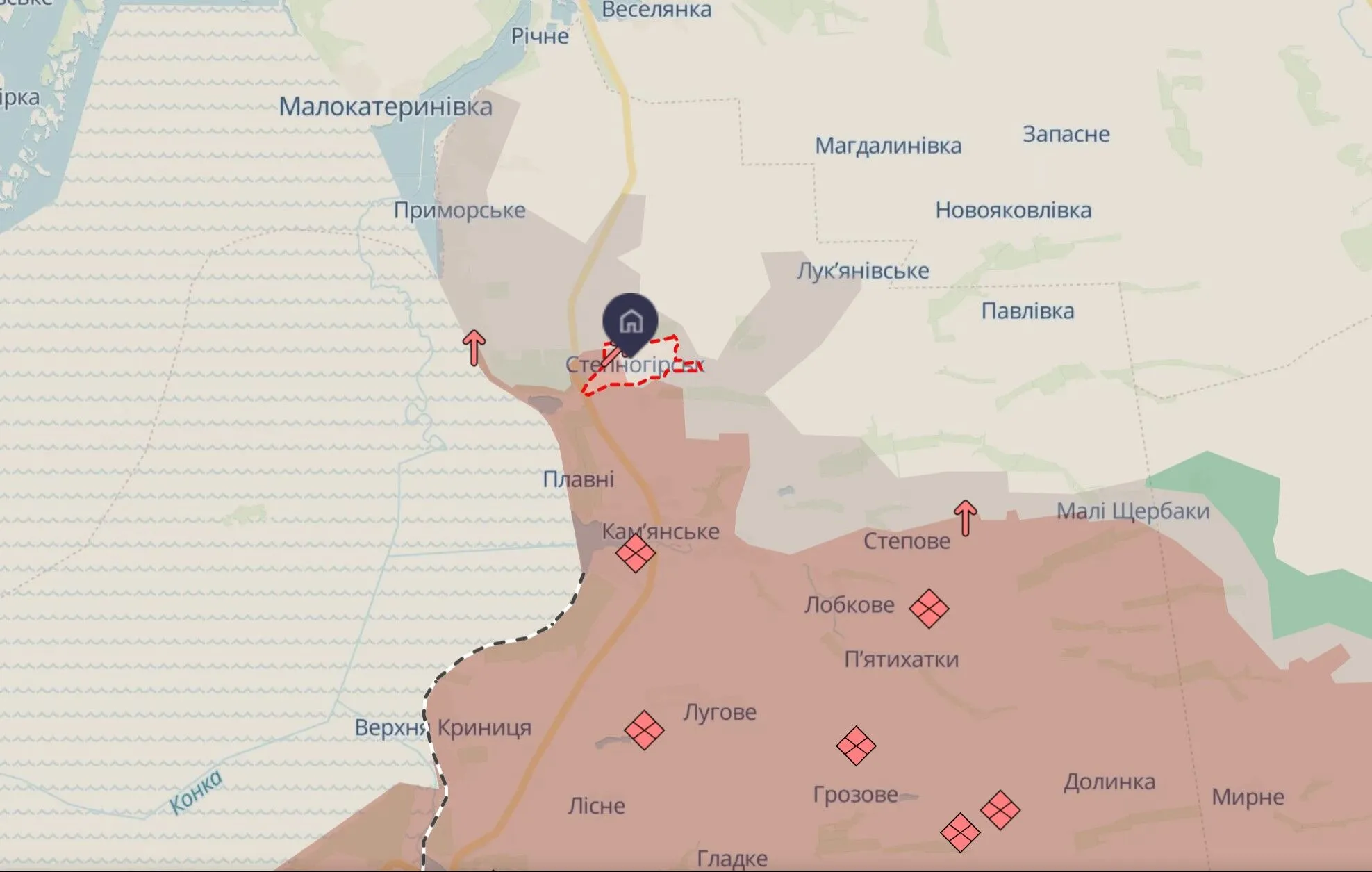 Рухаються берегом колишнього Каховського водосховища: у ЗСУ розповіли про спроби армії РФ просунутися до Степногірська