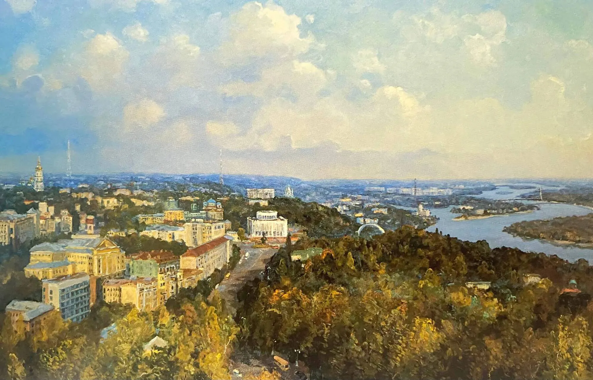 Без висоток та багато зелені: центр Києва у 1982 році на картині відомого українського художника. Фото