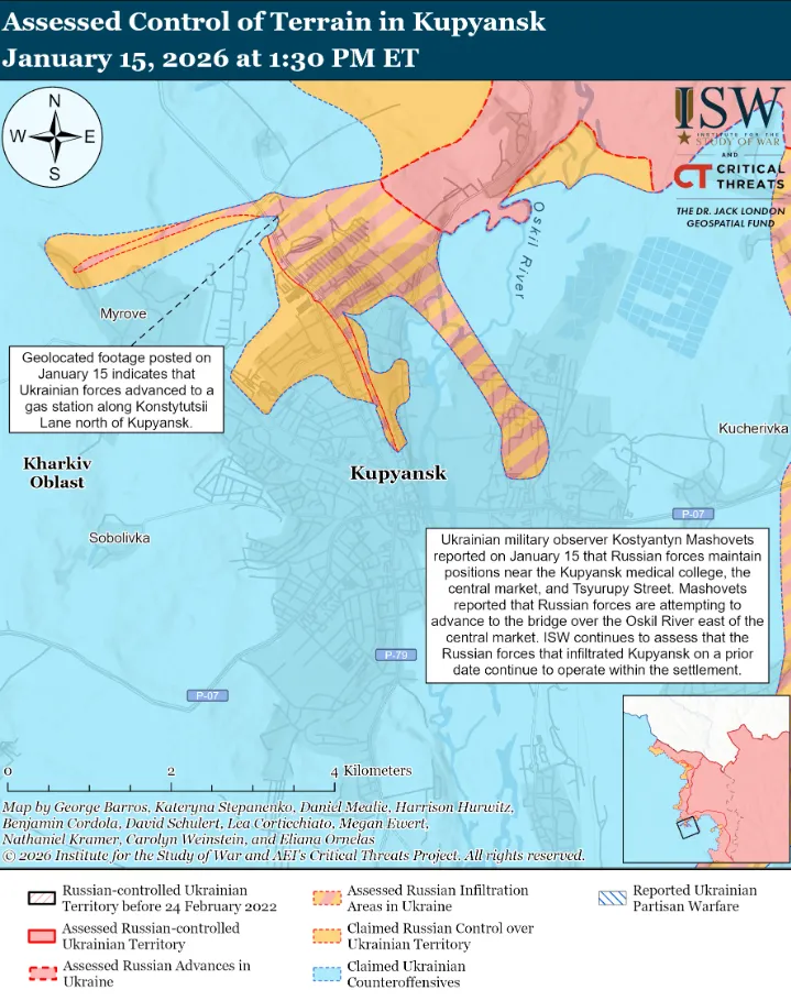 Українські війська просунулися поблизу Куп'янська, Слов'янська та на тактичному напрямку Костянтинівка-Дружківка – ISW