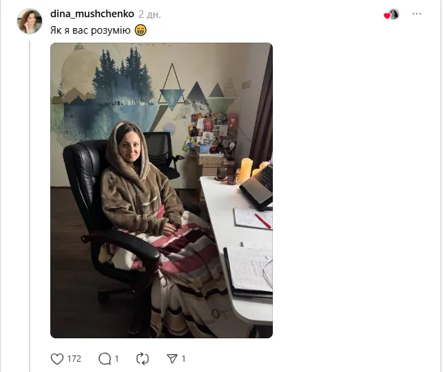 "Як я вас розумію..." Фото української репетиторки в пуховику та рукавицях на уроці стало вірусним