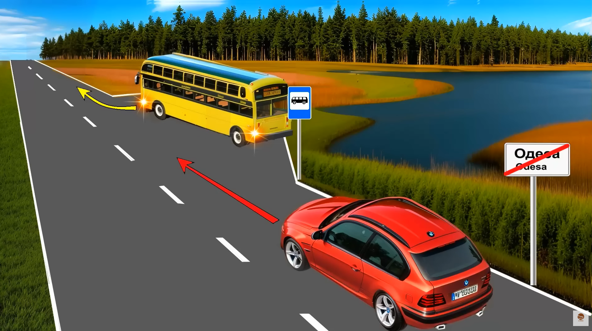 Хто повинен дати дорогу? Завдання для водіїв