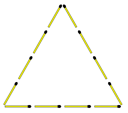 Сделайте из одного треугольника два: головоломка со спичками