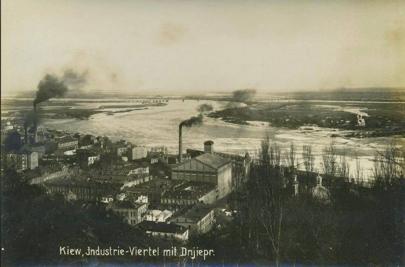 В сети показали, как выглядели Подол и Днепр в Киеве в 1918 году. Уникальные панорамные фото