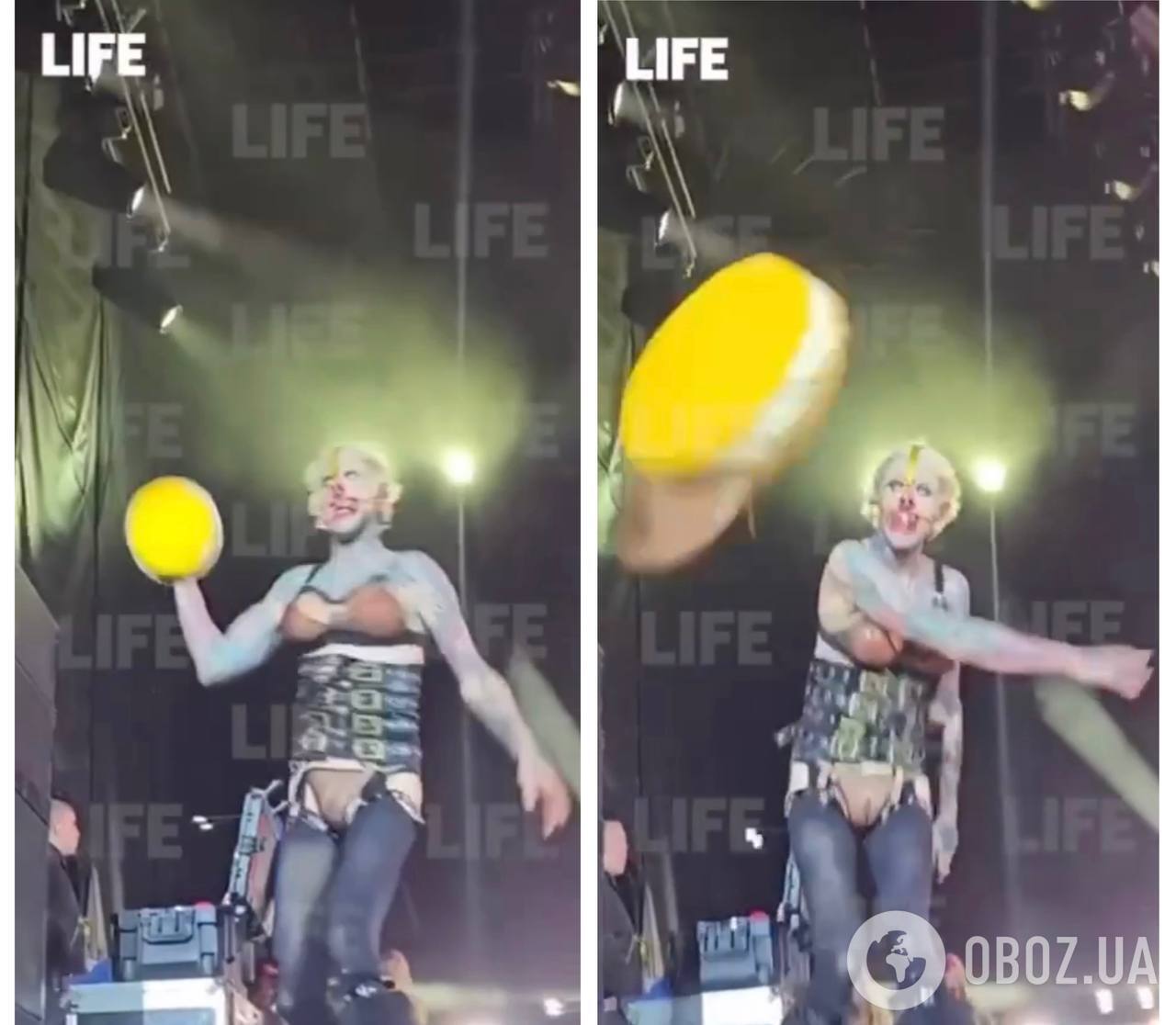 Барабанщик Rammstein швырнул торт россиянину в лицо во время новогоднего концерта. Эпическое видео