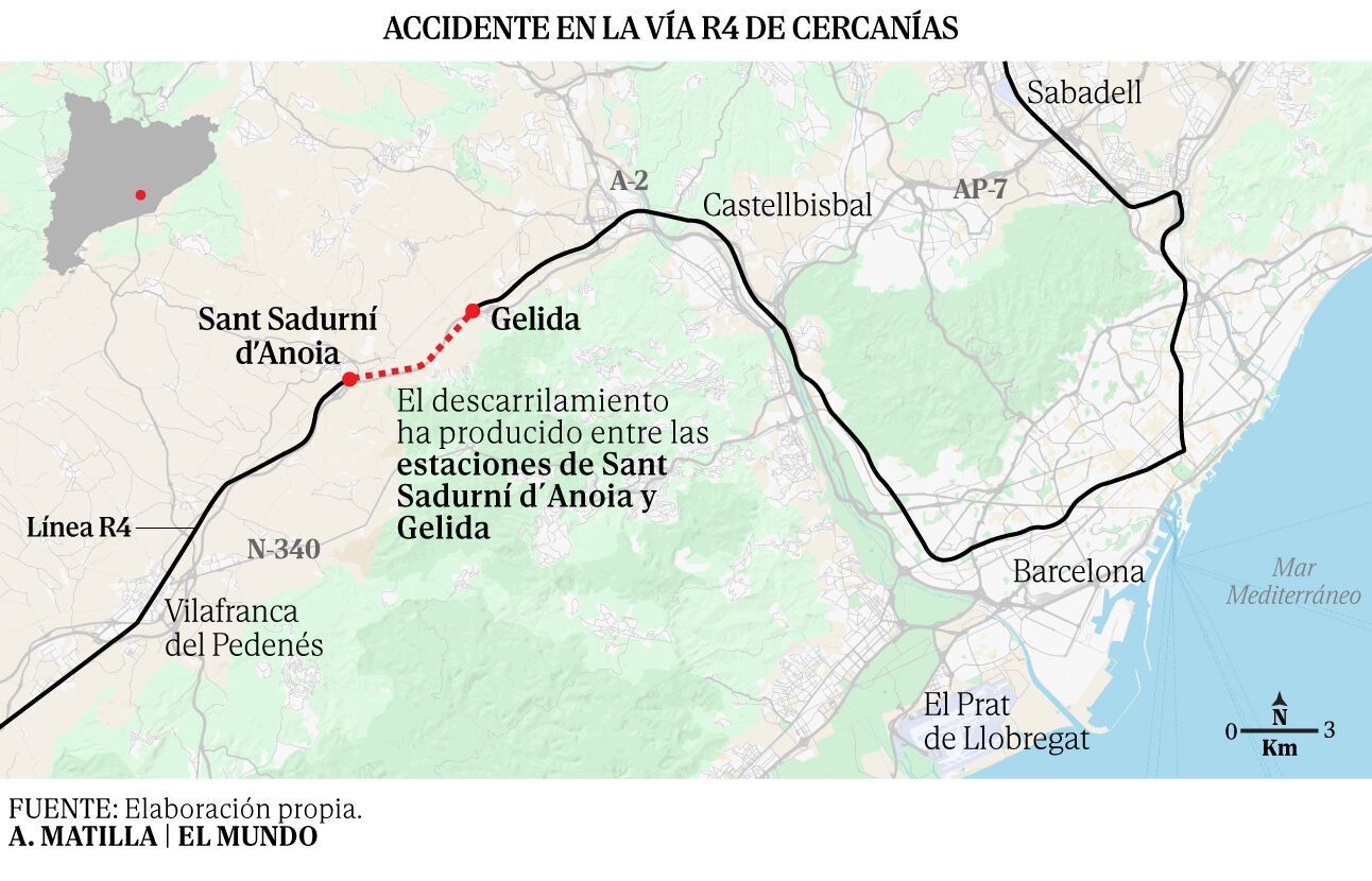 У Барселоні зійшов з рейок пасажирський потяг: відомо про 15 постраждалих. Фото