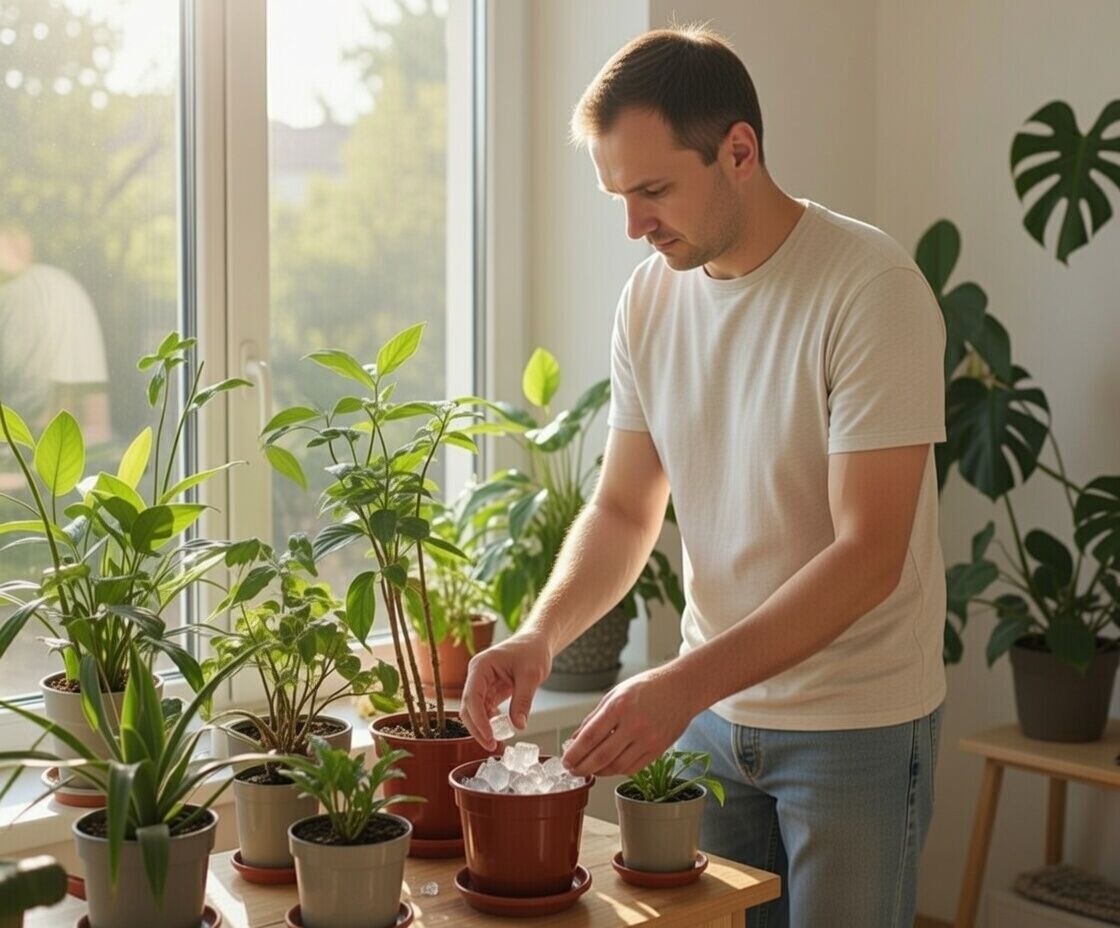 Какие комнатные растения можно поливать кубиками льда: преимущества и недостатки