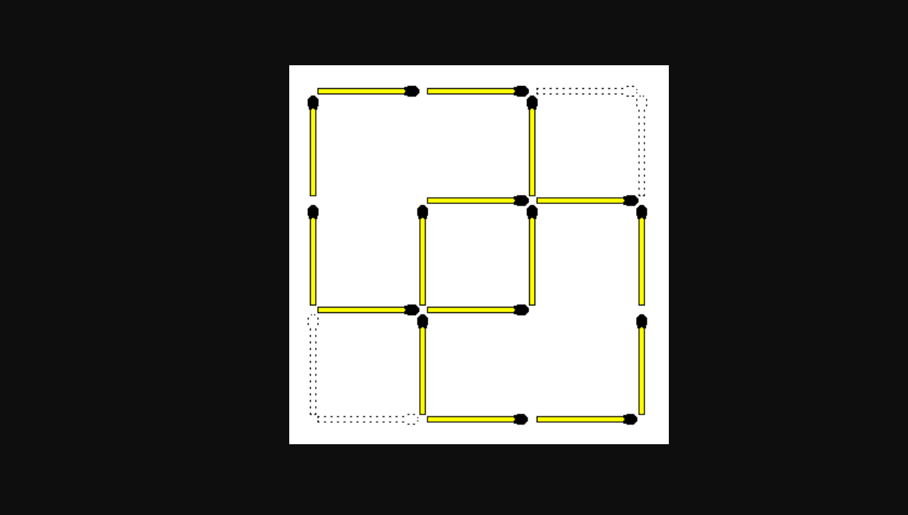 Сделайте из 2 квадратов 3: головоломка со спичками