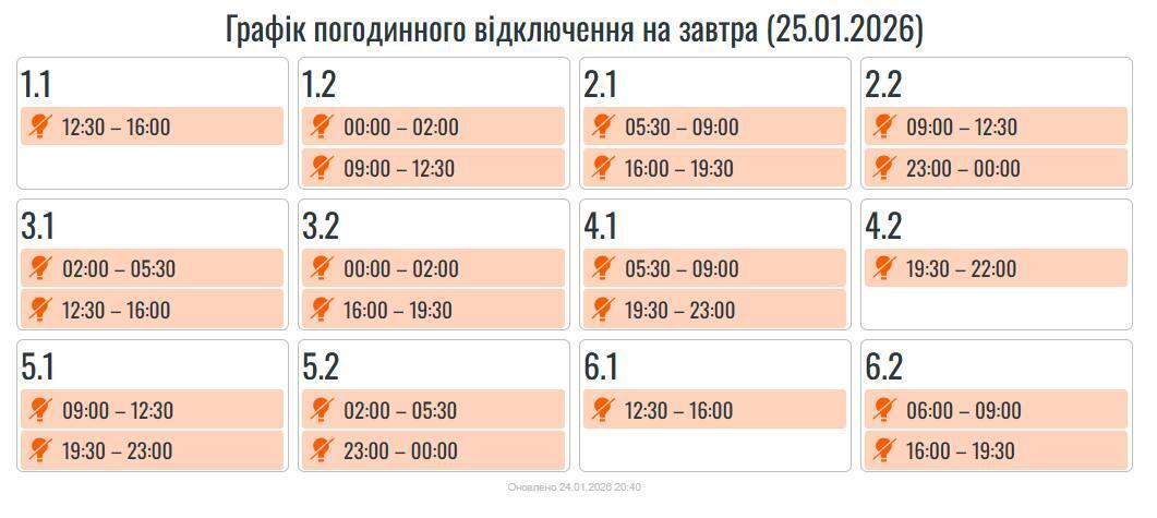 Свет будут выключать во всех областях Украины: графики на воскресенье, 25 января