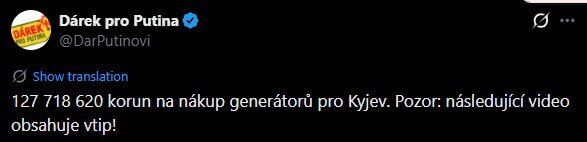 Чеська ініціатива зібрала понад €5 млн на генератори та акумулятори для жителів Києва. Відео