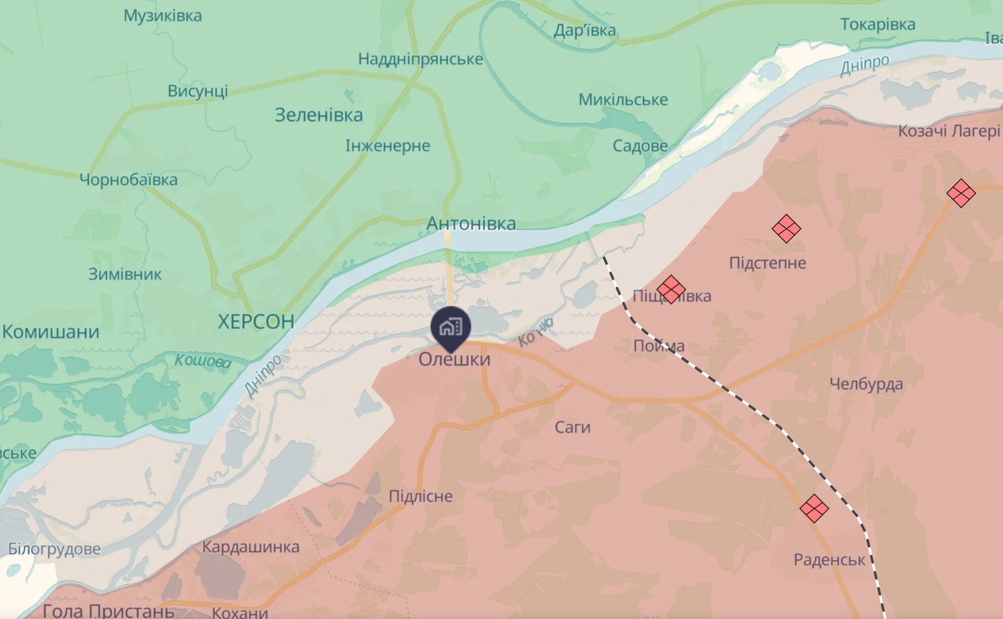 Военные РФ отходят с отдельных позиций на левобережье Херсонщины – Силы обороны