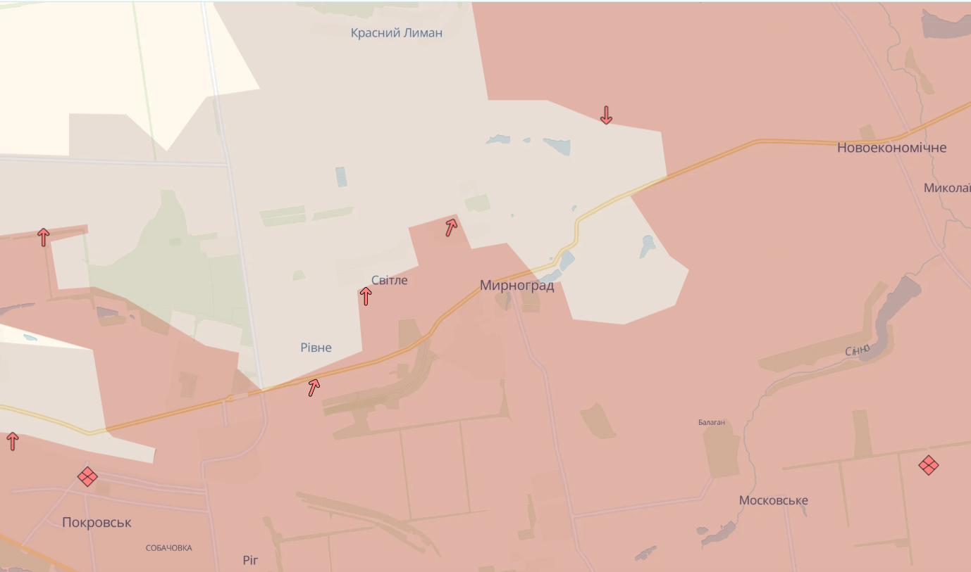 Оккупанты усиливают давление на северную часть Мирнограда и пытаются продвинуться в сторону Гришино – 7-й корпус ДШВ