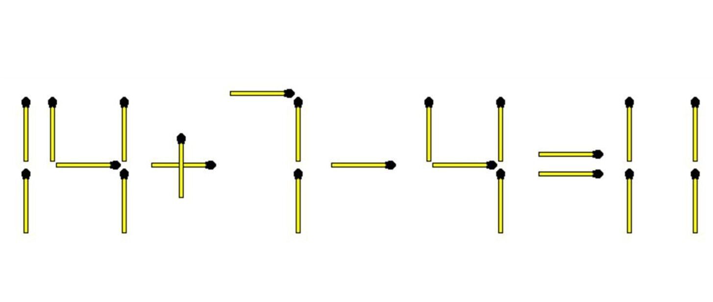 Задание "со звездочкой": передвиньте 3 спички, чтобы сделать уравнение правильным