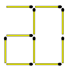 Передвиньте 1 спичку, чтобы получилось 2 квадрата: головоломка