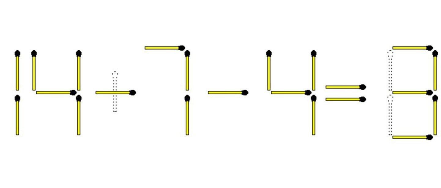Задание "со звездочкой": передвиньте 3 спички, чтобы сделать уравнение правильным
